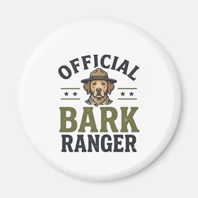Officiell Bark Ranger Hund Vintage Grafisk_1 Magnet (Framsidan)
