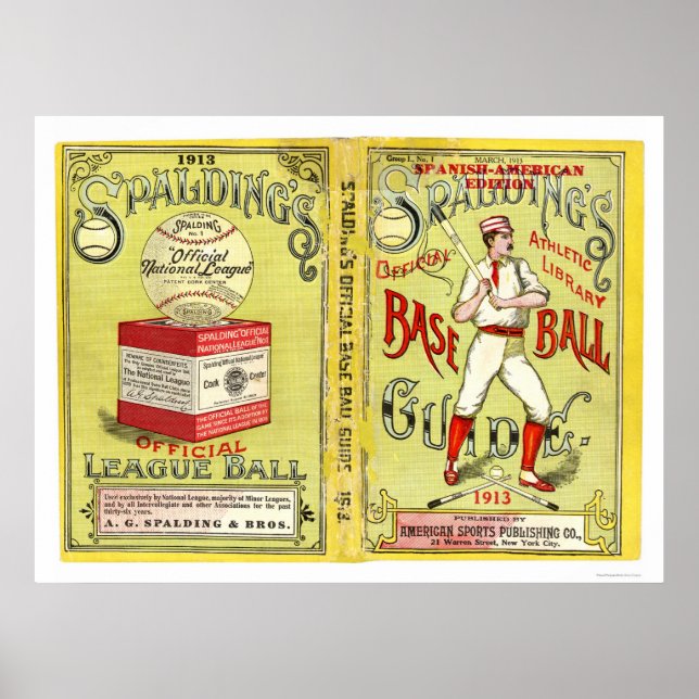Officiell Baseball Guide 1913 Poster (Framsidan)