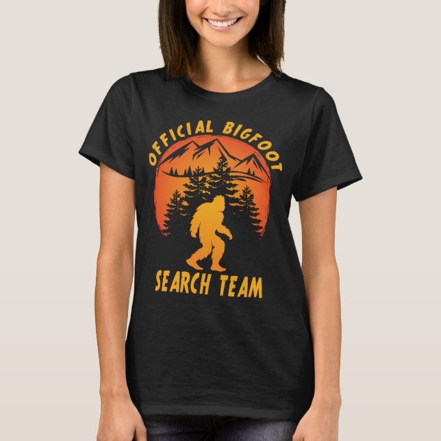 Officiell Bigfoot Search Team Sasquatch Funny T Shirt (Framsida)