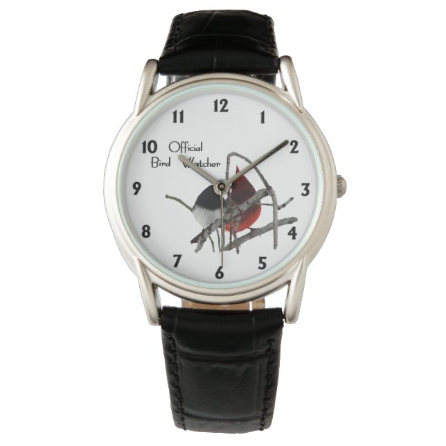 Officiell Bird Watcher Black Numbers Armbandsur (Framsida)