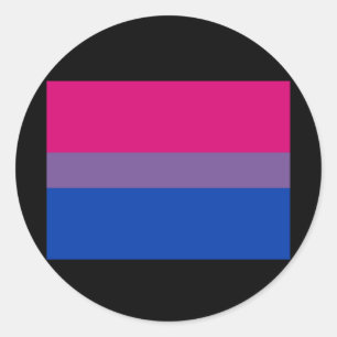 OFFICIELL BISEXUAL PRIDE FLAGGA RUNT KLISTERMÄRKE