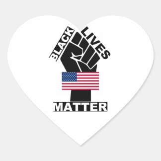 Officiell Black Lives Matter USA flagga samling 2 Hjärtformat Klistermärke