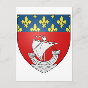 Officiell Blason Paris Jackar Heraldry Symbol Fran Vykort