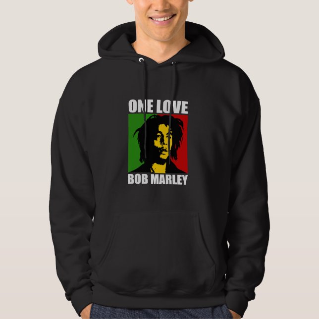 Officiell Bob Marley One Kärlek Rasta Hoodie (Framsida)