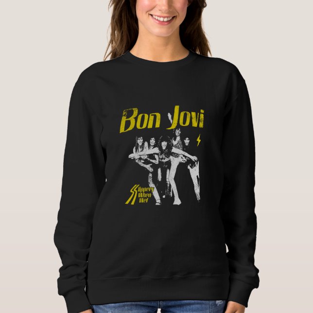 Officiell Bon Jovi Slippery när Blöt T Shirt (Framsida)