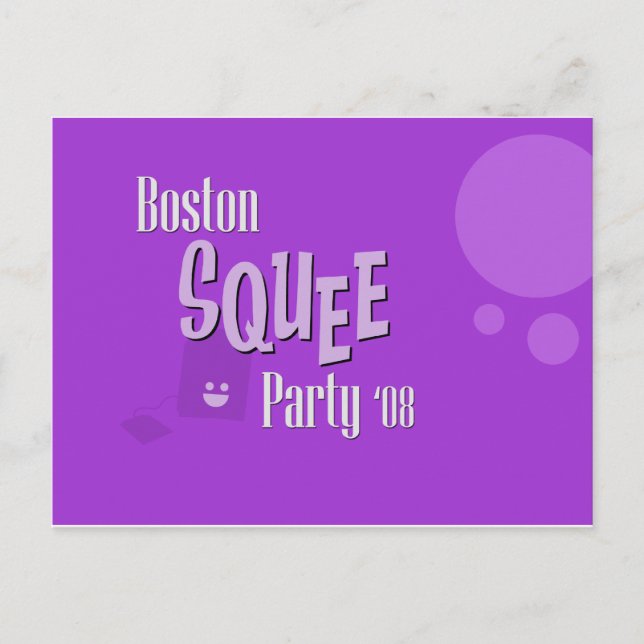 Officiell Boston Square Party LILA vykort (Framsida)