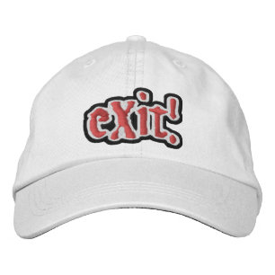 Officiell (c) eXit! Kap i WHITE! Broderad Keps