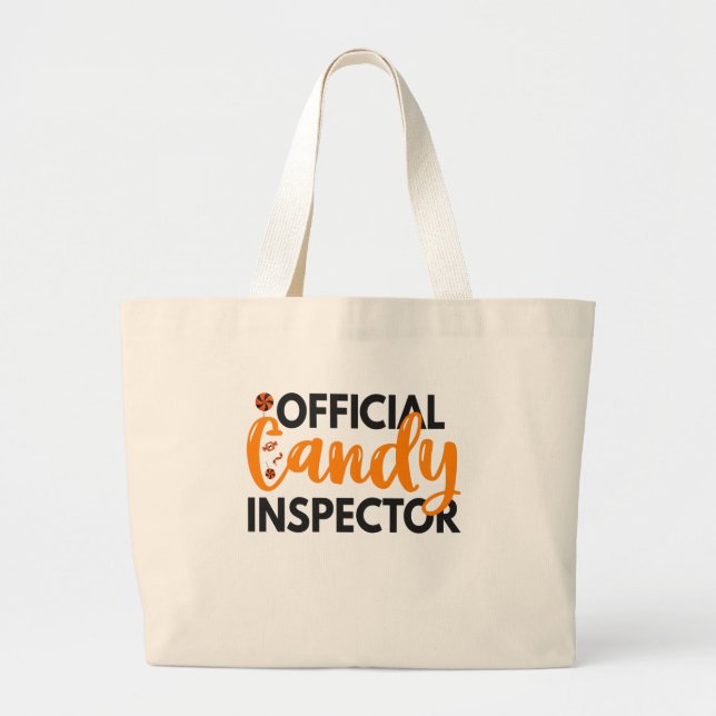 Officiell Candy Inspection Funny Halloween Treats Jumbo Tygkasse (Framsidan)