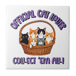 Officiell Cat Lover - Samla in Em All Kakelplatta