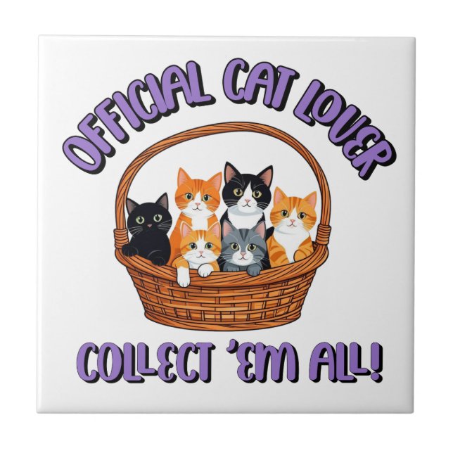 Officiell Cat Lover - Samla in Em All Kakelplatta (Framsidan)