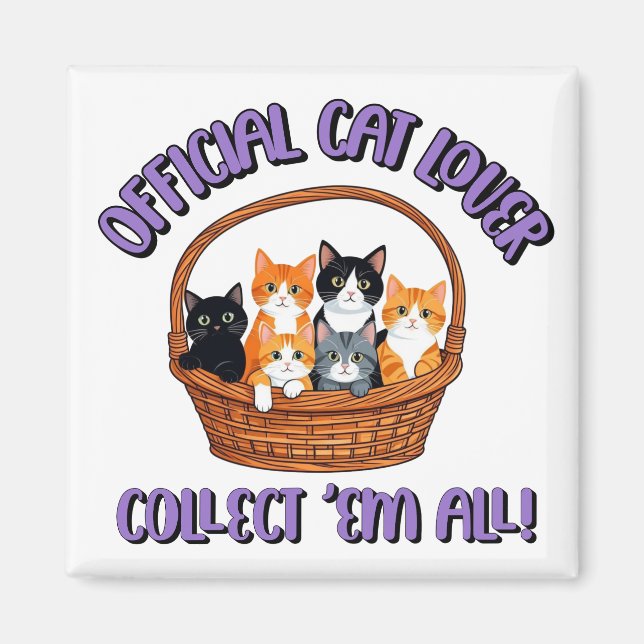 Officiell Cat Lover - Samla in Em All Magnet (Framsidan)