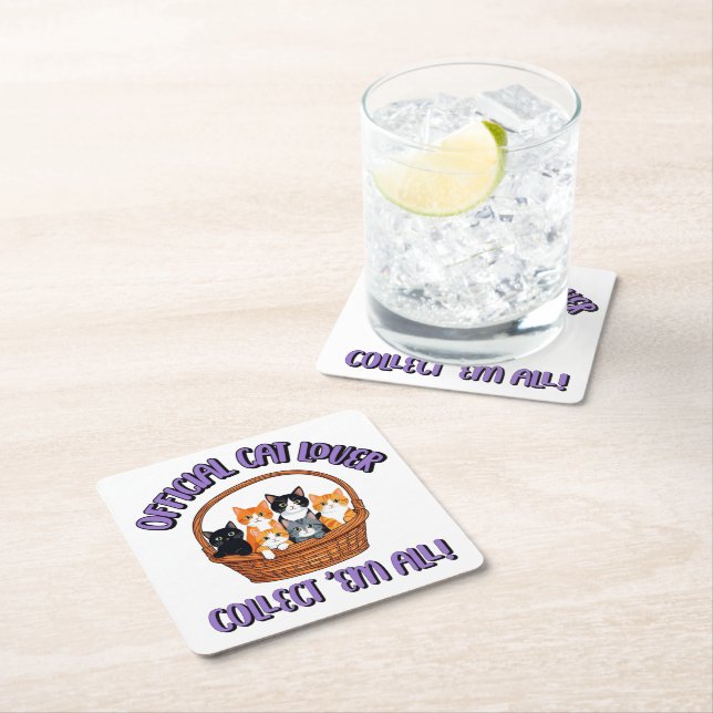 Officiell Cat Lover - Samla in Em All Underlägg Papper Kvadrat (Insitu)