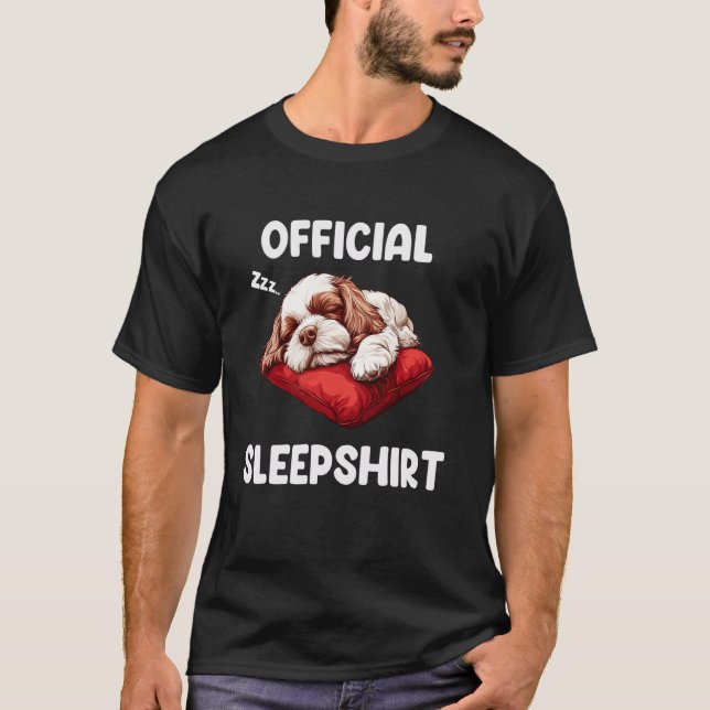 Officiell Cavapoo Sleepshirt Cute Hund älskare Paj T Shirt (Framsida)