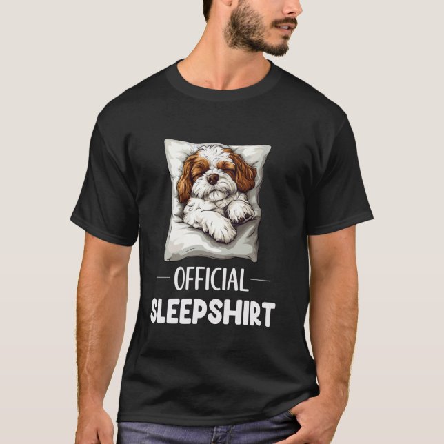 Officiell Cavapoo Sleepshirt Hund älskare Nightgow T Shirt (Framsida)