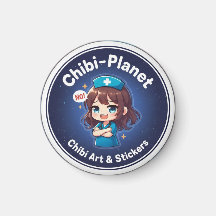 Officiell Chibi-Planet-logotyp: sassig omvårdnadsm