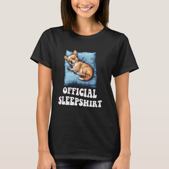 Officiell Chihuahua Sleepshirt Hund älskare Nightg T Shirt (Framsida)