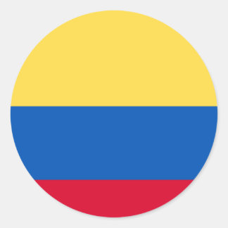 OFFICIELL COLOMBIA (1) FLAGGA CIRKULÄR RUNT KLISTERMÄRKE