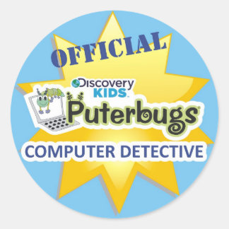 Officiell Computer Detektiv Sticker Runt Klistermärke