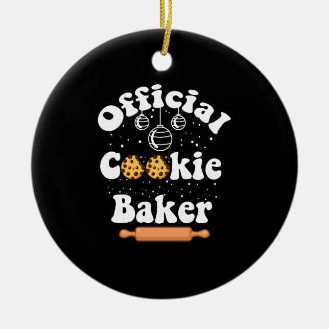 Officiell Cookie Baker Cookie Älskare jul Julgransprydnad Keramik (Framsidan)