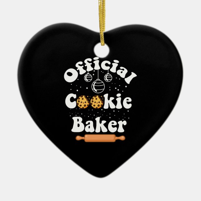 Officiell Cookie Baker Cookie Älskare jul Julgransprydnad Keramik (Framsidan)
