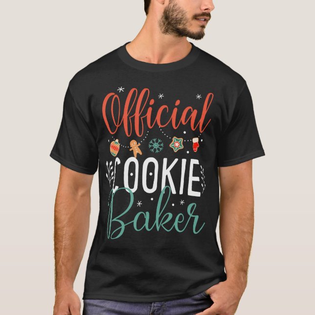 Officiell Cookie Baker Funny jul Par Matc T Shirt (Framsida)