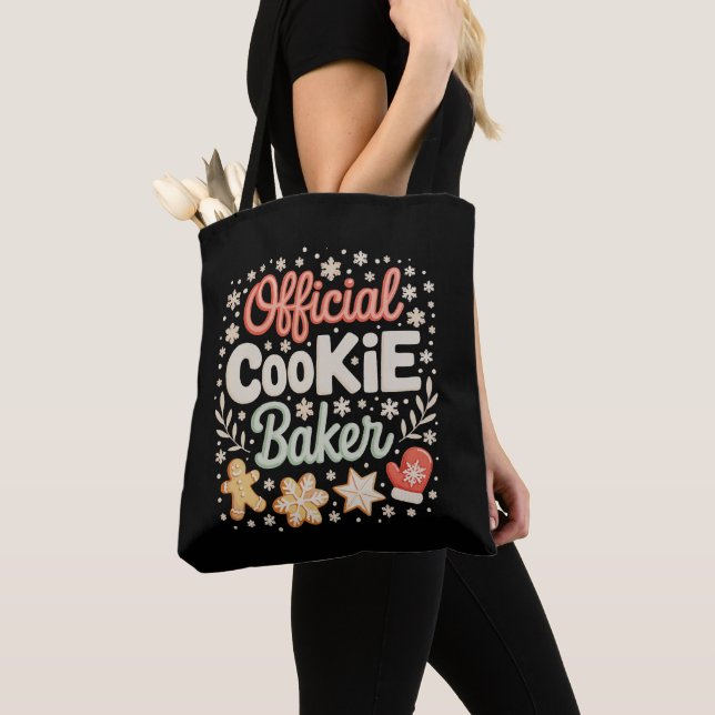 Officiell Cookie Baker-Julafton-familjebaking Tygkasse (Närbild)