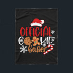 Officiell cookie baker snöflingor Santa christmas  Fleecefilt<br><div class="desc">Officiell cookie baker snöflingor Santa christmas pajama julafton</div>