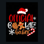 Officiell cookie baker snöflingor Santa christmas  Poster<br><div class="desc">Officiell cookie baker snöflingor Santa christmas pajama julafton</div>