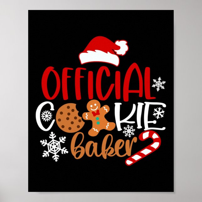 Officiell cookie baker snöflingor Santa christmas  Poster (Framsidan)