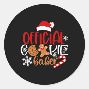 Officiell cookie baker snöflingor Santa christmas Runt Klistermärke