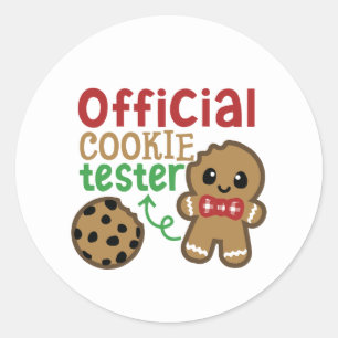 Officiell cookie-provargingerbröd runt klistermärke