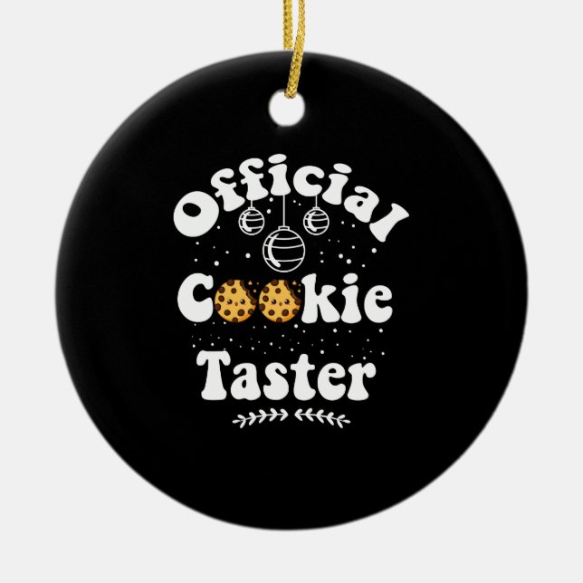 Officiell Cookie Taster Cookie Älskare jul Julgransprydnad Keramik (Framsidan)