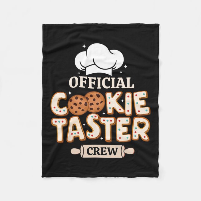Officiell Cookie Taster Crew Funny Baking Team Fam Fleecefilt (Framsidan)
