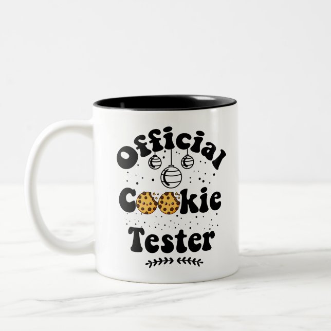 Officiell Cookie Tester Cookie Älskare jul Två-Tonad Mugg (Vänster)
