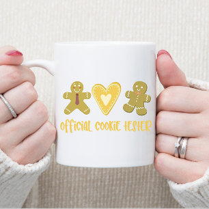 Officiell Cookie Tester Gingerbröd Cute-julen. Kaffemugg