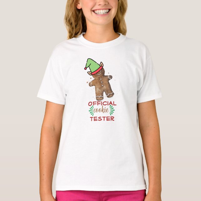 "Officiell Cookie Tester" Girl's T-Shirt (Framsida)