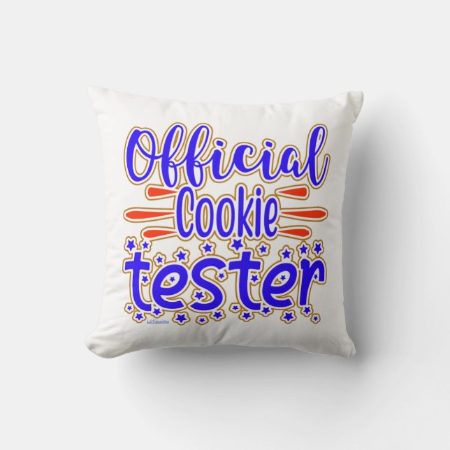 OFFICIELL COOKIE TESTER Lustig cookie party-gåva Kudde (Framsida)