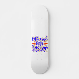 OFFICIELL COOKIE TESTER Lustig cookie party-gåva Mini Skateboard Bräda 18,5 Cm