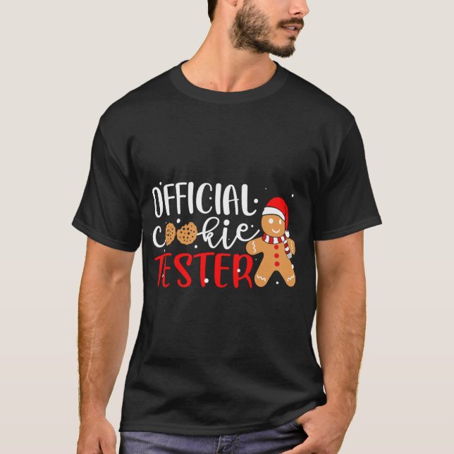 Officiell Cookie Tester Pepparkaksgubbe jul P T Shirt (Framsida)