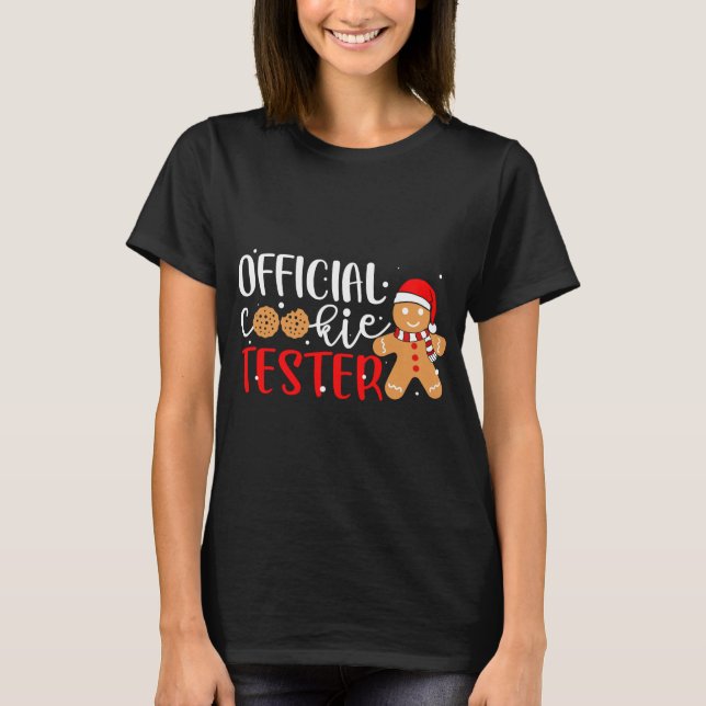 Officiell Cookie Tester Pepparkaksgubbe jul P T Shirt (Framsida)