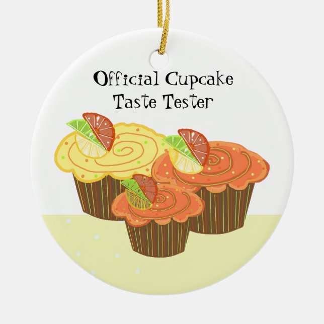 Officiell Cupcake-smaktestare Julgransprydnad Keramik (Framsidan)