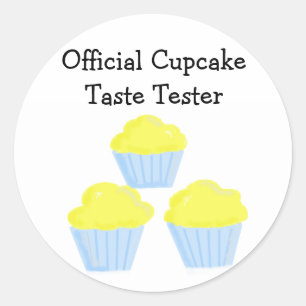 Officiell Cupcake-smaktestare Runt Klistermärke