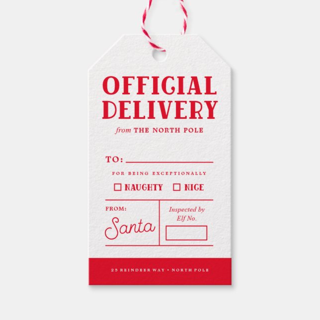 Officiell Delivery Helgdag Kraft Gift Märkres Presentetikett (Framsidan)
