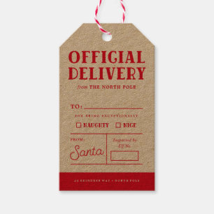 Officiell Delivery Helgdag Kraft Gift Märkres Presentetikett