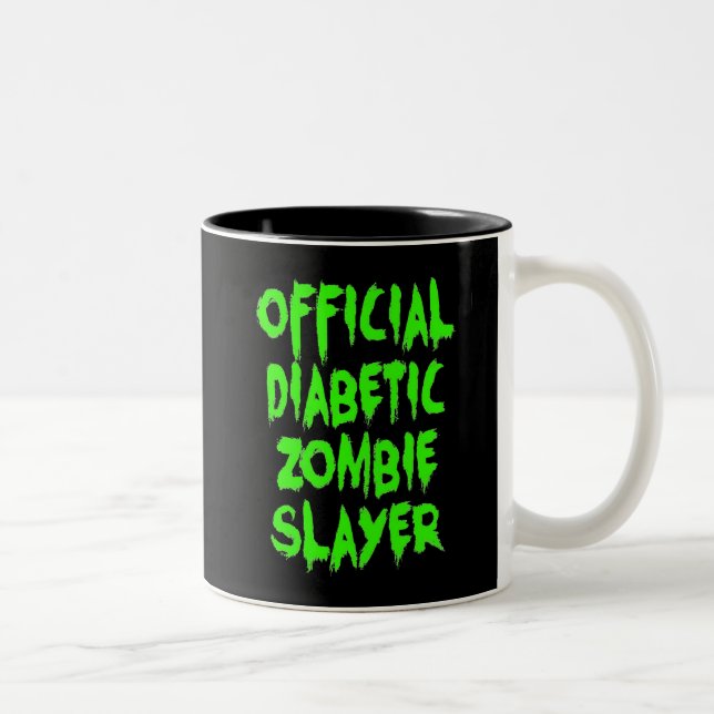 Officiell Diabetic Zombie Sayer Två-Tonad Mugg (Höger)