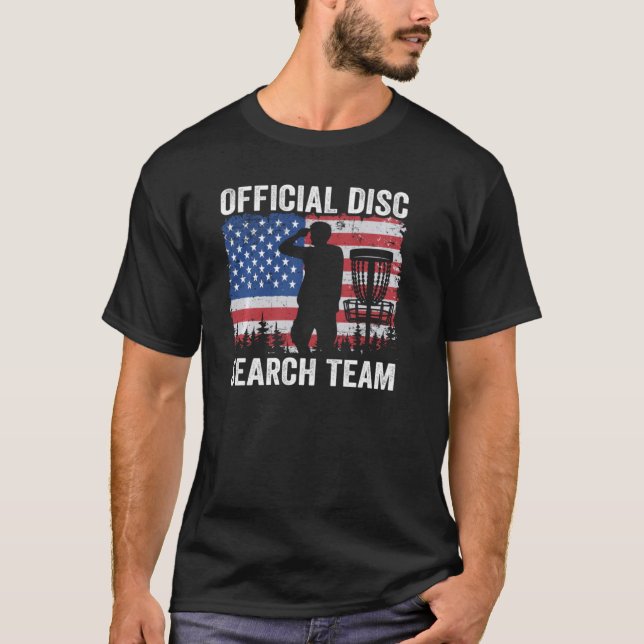 Officiell Disk Search Team American Flagga Frisbee T Shirt (Framsida)
