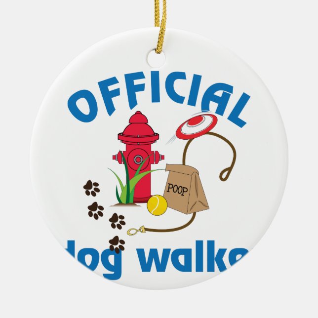 Officiell Dog Walker Julgransprydnad Keramik (Framsidan)