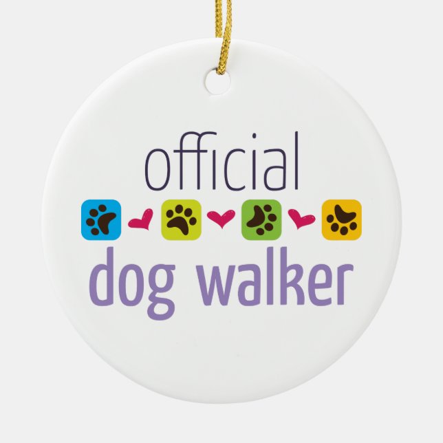Officiell Dog Walker Julgransprydnad Keramik (Framsidan)