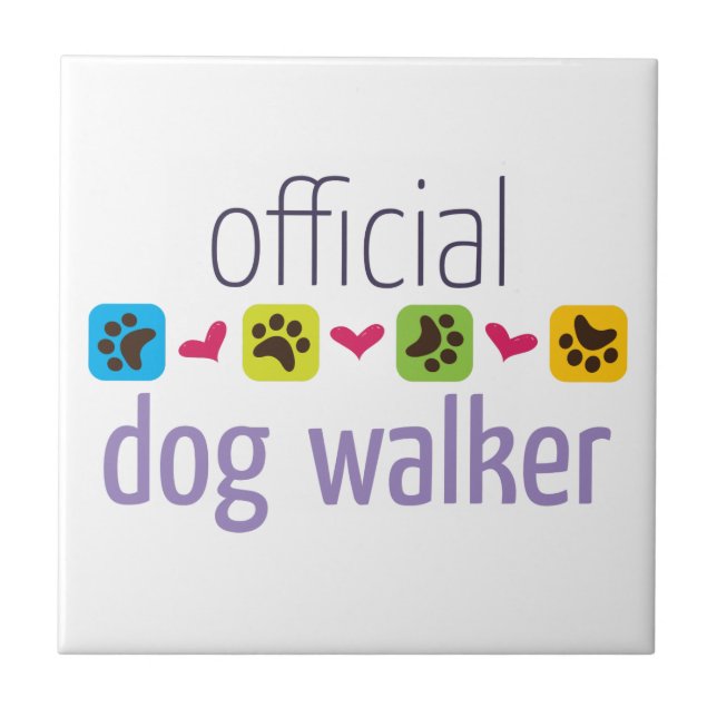 Officiell Dog Walker Kakelplatta (Framsidan)