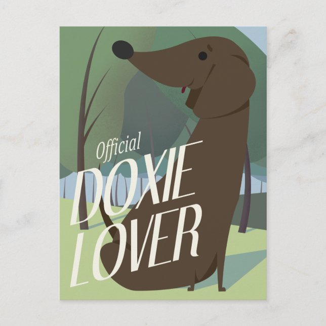 "Officiell Doxie Älskare" söt dachshund Vykort (Framsida)